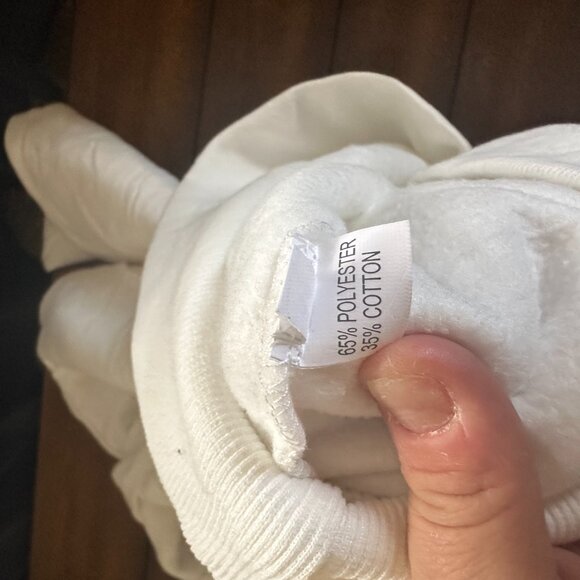 White 1/4 Zip Sweatshirt with Front Pockets - Picture 10 of 11